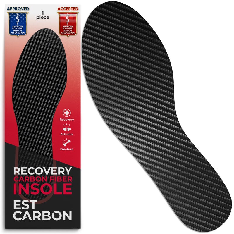 EstCarbon - Carbon Fiber Insole - 1 pc, Men 11-11.5, Women 12-12.5 - Unisex Orthotic Shoe Insert - Stiff Foot Plate - Turf Toe, Hallux Rigidus, Flat Feet, Plantar Fasciitis, Mortons Extension - Image 3