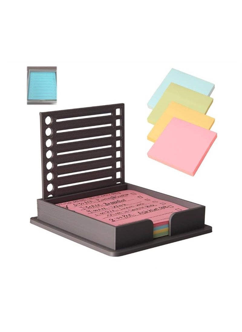SYOSI Sticky Note Holder with Stencil, Dispenser Compatible with Post-It Note, Organizer for 3x3 Self-Sticky Note Pads, Includes Sticky Notes  - Image 2