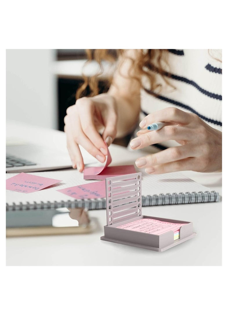 SYOSI Sticky Note Holder with Stencil, Dispenser Compatible with Post-It Note, Organizer for 3x3 Self-Sticky Note Pads, Includes Sticky Notes  - Image 3