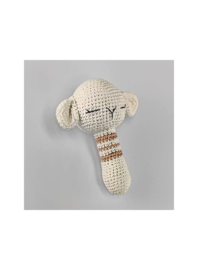IAF Crochet Rattle Teething Toy for Newborn 0-6 Months Infants, Handmade Knitting animal Cotton Teether Toy, Music Shaker Rattle for Hand Grip, Boy Girl, Unisex First Baby Shower Gift - Image 2