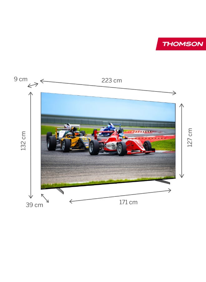 Thomson تلفاز Thomson 100 بوصة QLED Pro Google بتصميم قاعدة مركزية - موديل 2025 بمعدل تحديث 144 هرتز 4K UHD، Dolby Vision و Atmos، تحكم صوتي ذكي، مساعد صوتي من Google، شاشة بدون إطار، تلفاز فاخر - Image 3