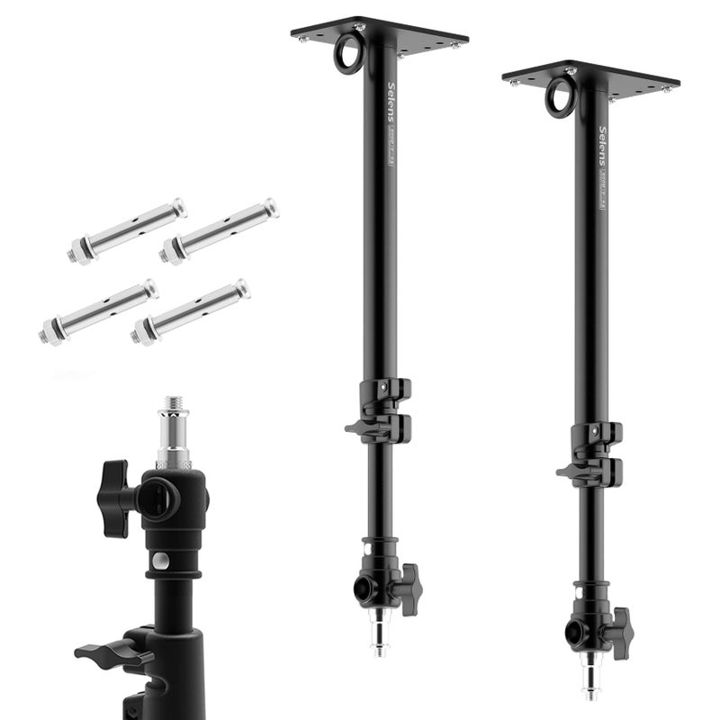 Meking Selens Photography Camera Wall Mount Boom Arm, Ceiling Wall Mounting Up to 22inch for Photo Video Studio Strobe Light, Softbox, Overhead Mount, with 3/8 1/4 Thread, 2 Pack - Image 1