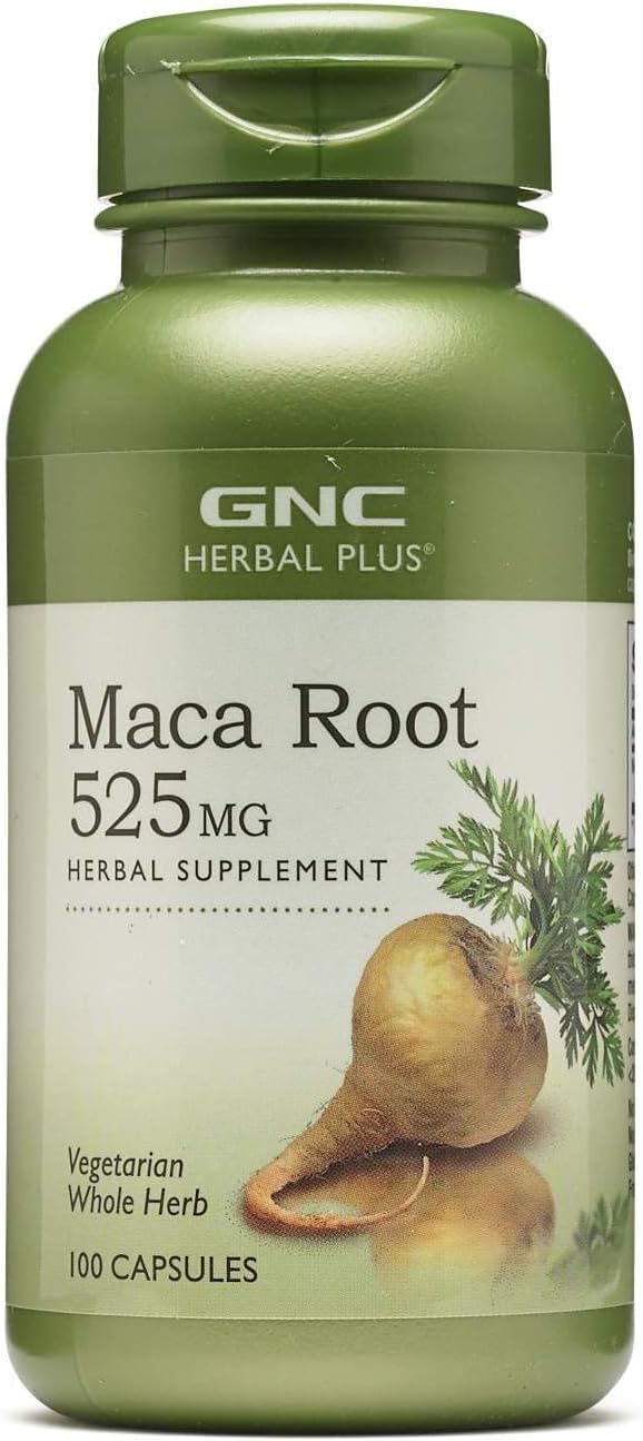 GNC GNC Herbal Plus Maca Root 525mg, 100 Capsules, Supports Vitality 