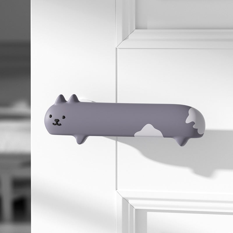 Door Handle Protector: Gray Right Open - High-quality Silicone Thickened Design Noise Reduction Wall Protector for Home Bedroom Bathroom - Image 1