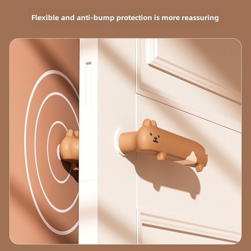 Door Handle Protector: Gray Right Open - High-quality Silicone Thickened Design Noise Reduction Wall Protector for Home Bedroom Bathroom - Image 3