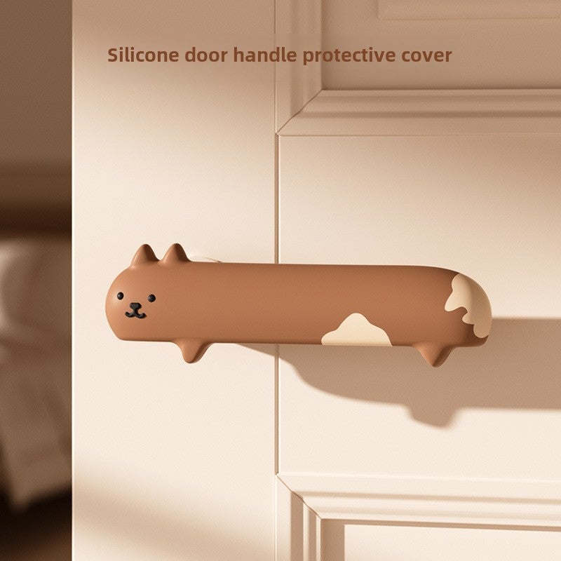 Door Handle Protector: Gray Right Open - High-quality Silicone Thickened Design Noise Reduction Wall Protector for Home Bedroom Bathroom - Image 2