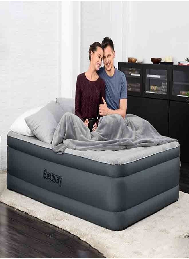 Bestway - BESTWAY Fortech Airbed Queen Snugable Top Built-in AC Pump 203cm x 152cm x 46cm  26-69075 - Image 1