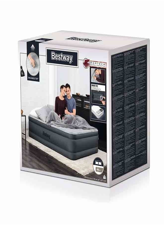 Bestway - BESTWAY Fortech Airbed Queen Snugable Top Built-in AC Pump 203cm x 152cm x 46cm  26-69075 - Image 1