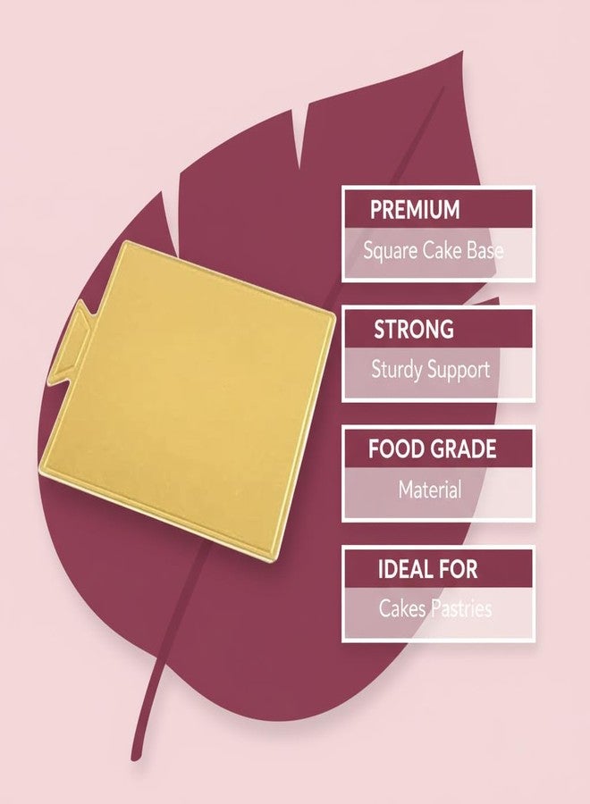 Khaana Packaging مجموعة أدوات تغليف خانا [10 بوصة، 5 قطع] قاعدة كيك مربعة | أدوات خبز الكيك | طبق، لوح، صينية تزيين | قاعدة من الكرتون، الأكريليك، MDF | قاعدة معجنات (MDF، مربعة 10 بوصة) - Image 4