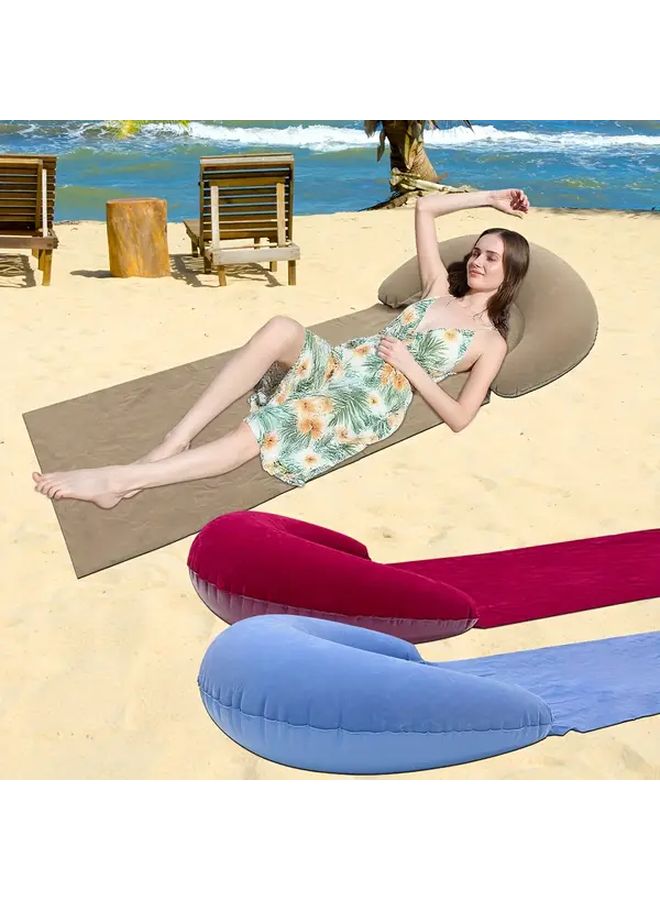 Crimson Inflatable Beach Mat Portable Moisture Resistant Air Mattress For Camping Picnics Beach - Image 5
