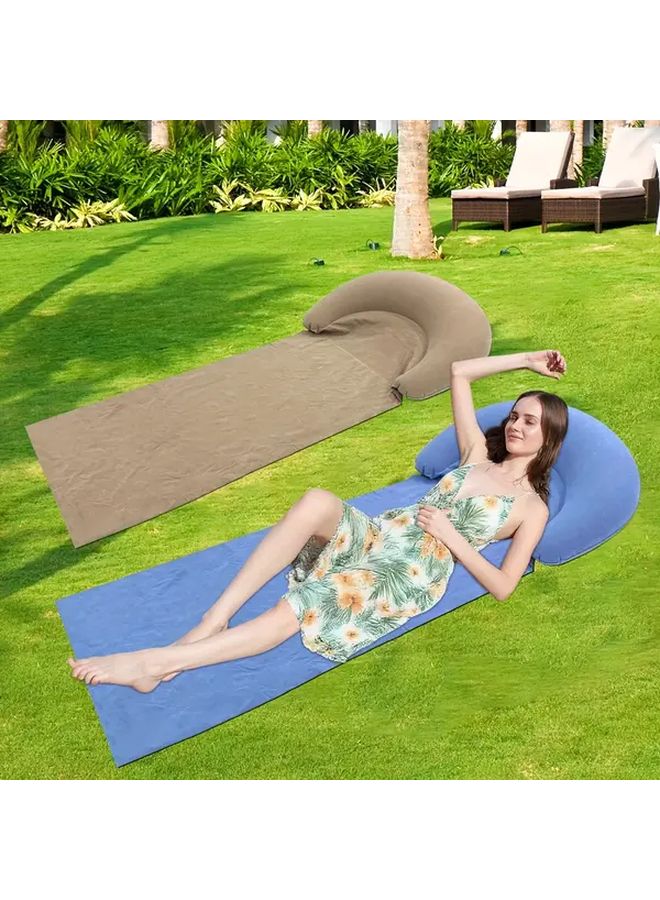 Crimson Inflatable Beach Mat Portable Moisture Resistant Air Mattress For Camping Picnics Beach - Image 4