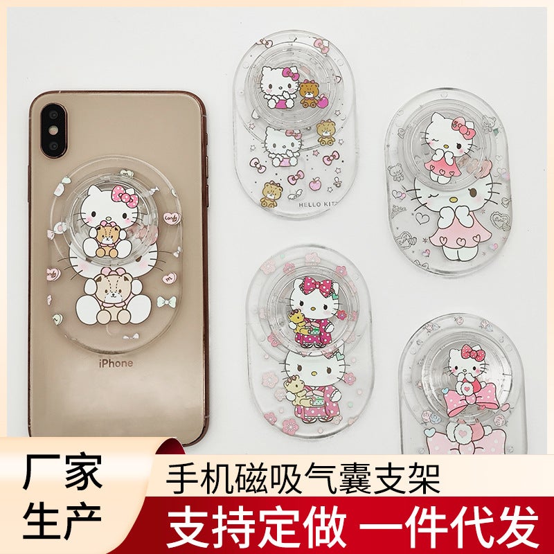 Cartoon Cute Magsafe Snap Magnetic Bracket Folding Telescopic Magnetic Airbag Lazy Desktop Drama Artifact - Image 2