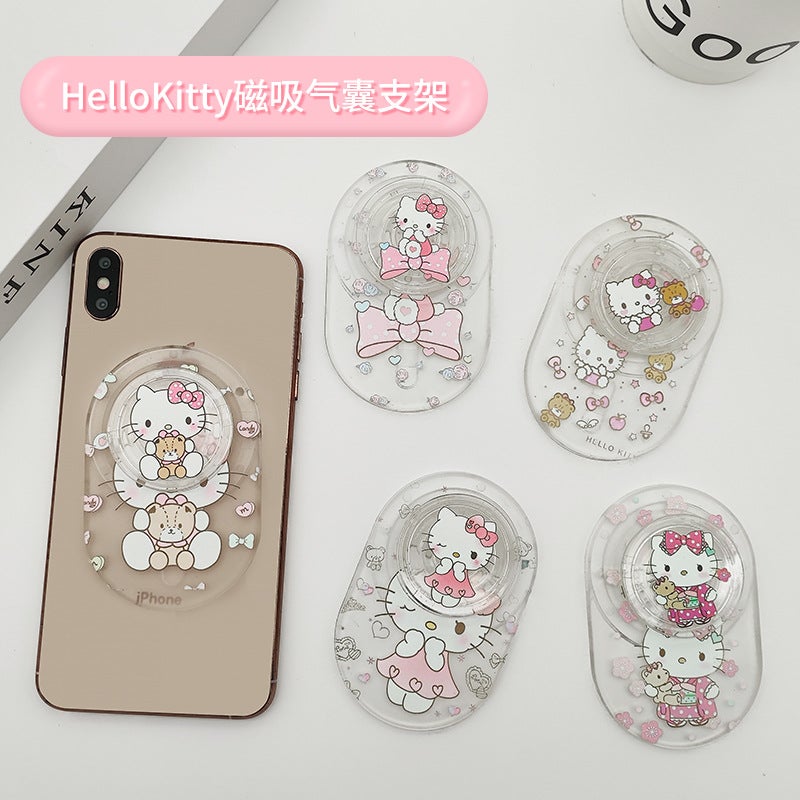 Cartoon Cute Magsafe Snap Magnetic Bracket Folding Telescopic Magnetic Airbag Lazy Desktop Drama Artifact - Image 3