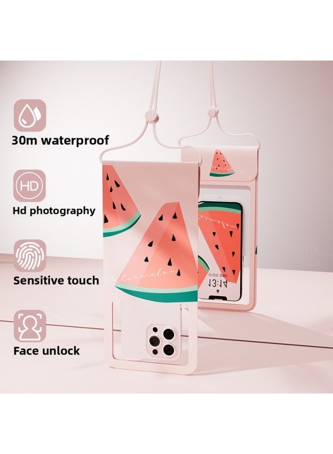 general Mobile Phone Waterproof Bag Touchscreen Swimming Underwater Photography Mobile Phone Case Lanyard Hanging Neck Drifting Diving Water Mobile Phone Bag-Color:Watermelon - Image 1