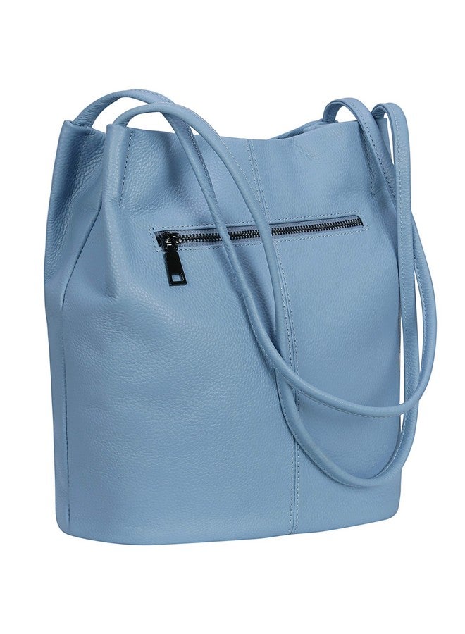 آي سوي حقائب إيزوي النسائية الكبيرة - حقيبة يد جلدية، حقيبة كتف، حقيبة يد - دلو، حقيبة يد، حقيبة هوبو - حقائب يد نسائية (أزرق فاتح - ليتشي) - Image 1