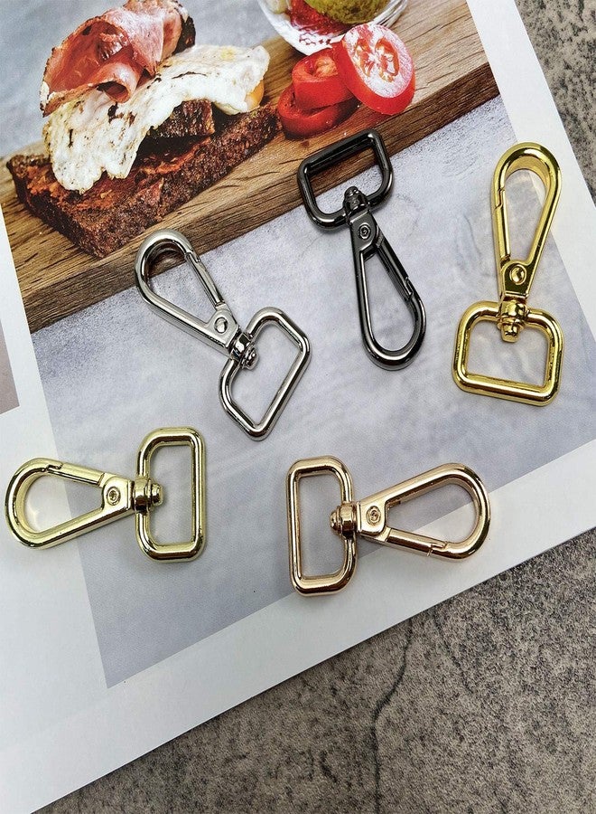 willikiva مجموعة ويليكيفا من 10 قطع من مشابك وخطافات مقاس 3/4 بوصة، حلقات بيضاوية دوارة، مشابك لوبستر، خطافات كبس، حلقات مفاتيح (ذهبي فاتح) - Image 4