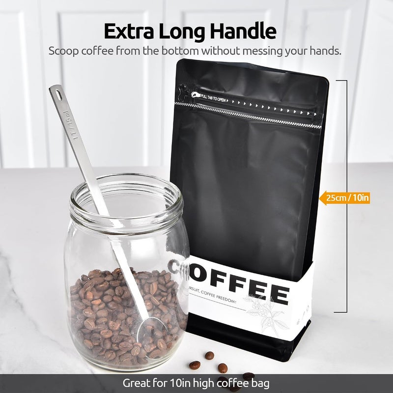 U-Taste All-round unified build 18/8 Stainless Steel Coffee Scoop: 21.6cm Long Handle Coffee Measuring Spoon Scooper, Metal Scale Spoon for Ground Coffee, Bean, Espresso, Sugar, Powder in Container (15ml & 30ml, Silver) Flexible anti-break - Image 3