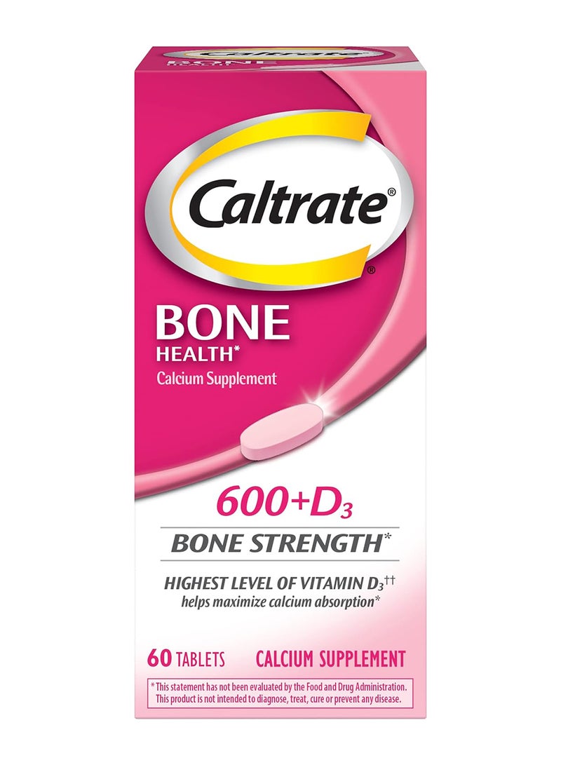 كالترات 600+D3 أقراص مكملة للكالسيوم وفيتامين د، 60 قرصًا، 600 ملجم - Image 1