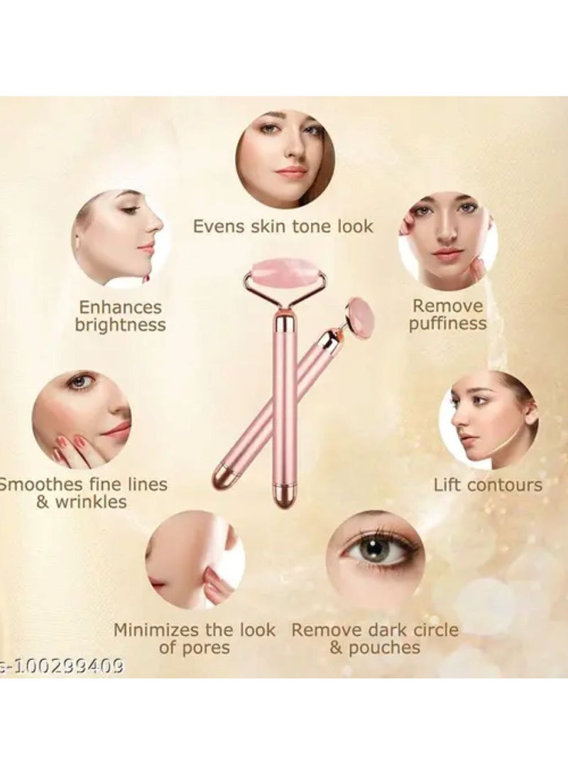 سولاري مجموعة أدوات تدليك الوجه من الفولاذ المقاوم للصدأ النقي للعناية بالوجه والعين والرقبة والجسم وأداة تدليك الوجه - Image 3