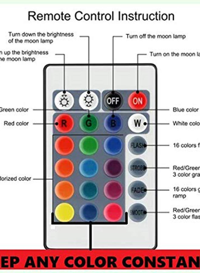 NIBEMINENT 3D Printing Moon Lamp With Touch Sensor Beige/Brown 18 x 17cm - Image 5