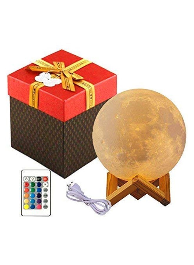 NIBEMINENT 3D Printing Moon Lamp With Touch Sensor Beige/Brown 18 x 17cm - Image 1