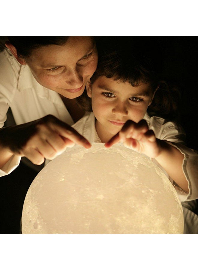 NIBEMINENT 3D Printing Moon Lamp With Touch Sensor Beige/Brown 18 x 17cm - Image 4