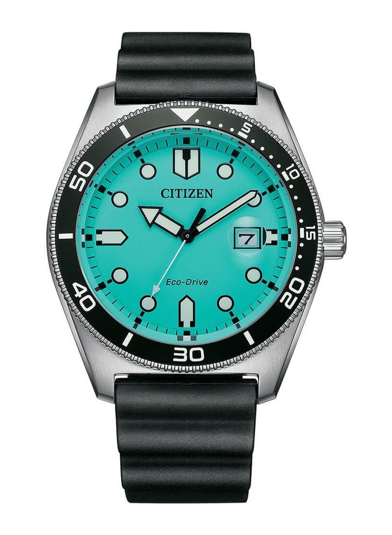 CITIZEN ساعة إيكو-درايف التناظرية بسوار مطاطي للرجال AW1760-14X - Image 1