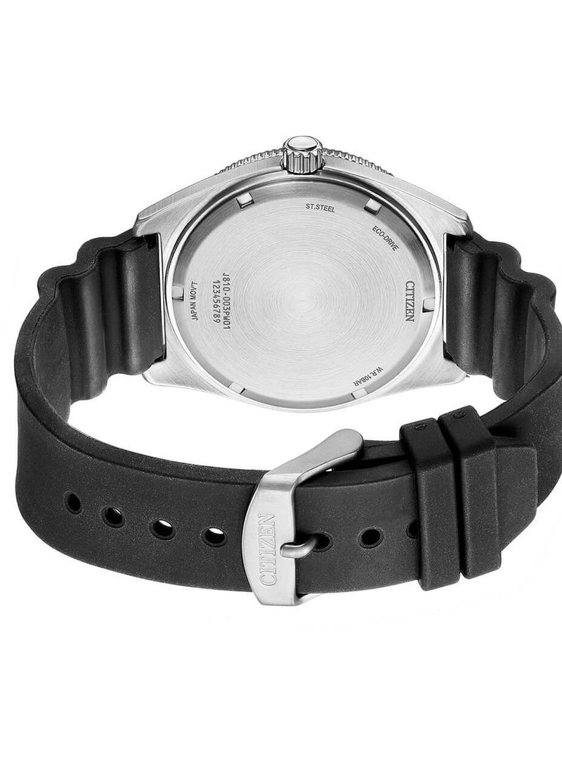 CITIZEN ساعة إيكو-درايف التناظرية بسوار مطاطي للرجال AW1760-14X - Image 2
