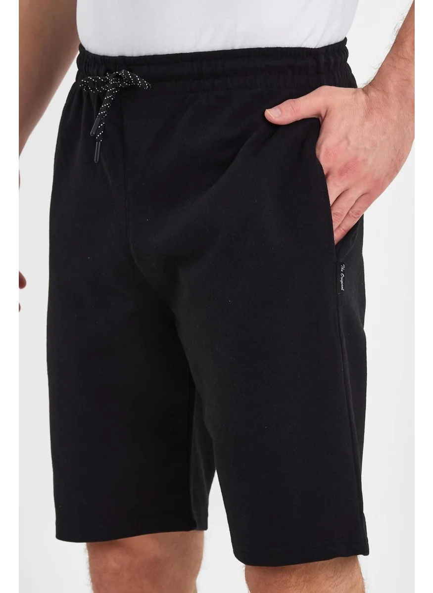 mmetalic Regular Fit Black Men's Shorts with Side Pockets