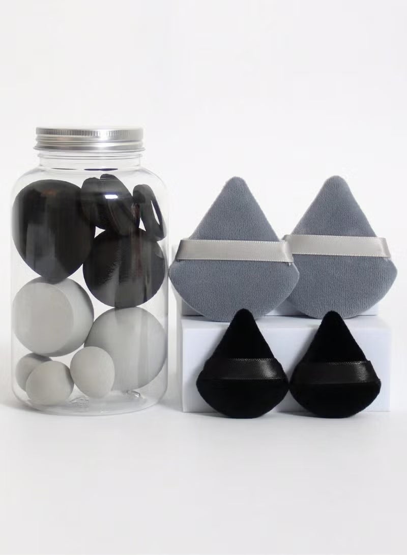 QINGYAN 14-Piece Makeup Sponge Set- Multi soft color Mini Makeup Sponge, Powder Puff Long Lasting Beauty Sponge Wet & Dry Use for Women (Black) - Image 4