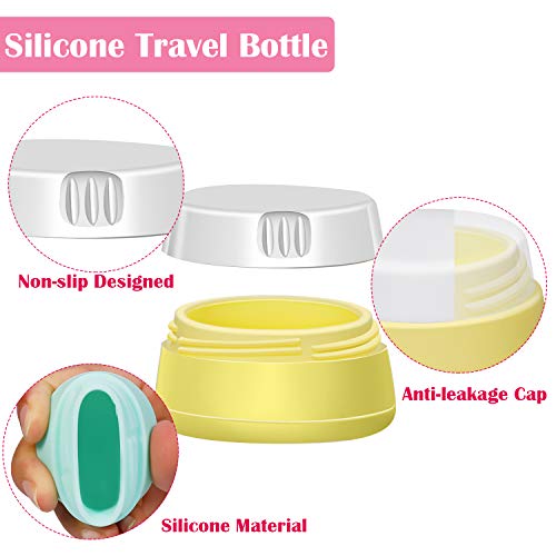 selizo Travel Bottles Containers Silicone and Plastic Cream Jars with TSA Approved Toiletry Case for Toiletries Cosmetic Makeup Body Hand Cream Lotion Shampoo - Image 2