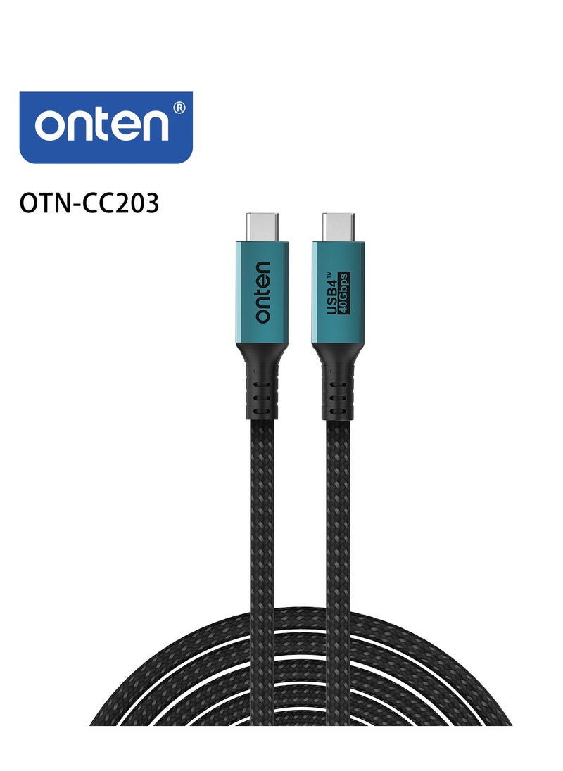 onten OTN-CC203 Charging and data transfer cable from Type-C to Type-C with a data transfer speed of up to 40 GB per second and a display resolution of 8K  - Image 1