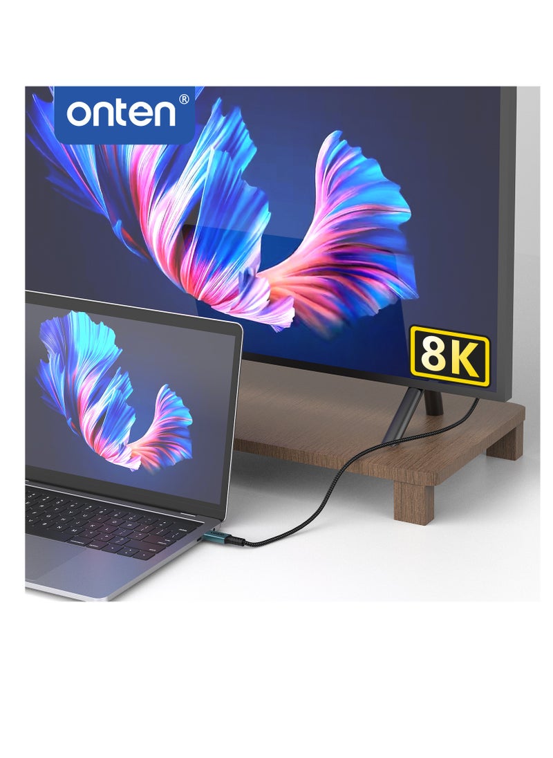 onten OTN-CC203 Charging and data transfer cable from Type-C to Type-C with a data transfer speed of up to 40 GB per second and a display resolution of 8K  - Image 2