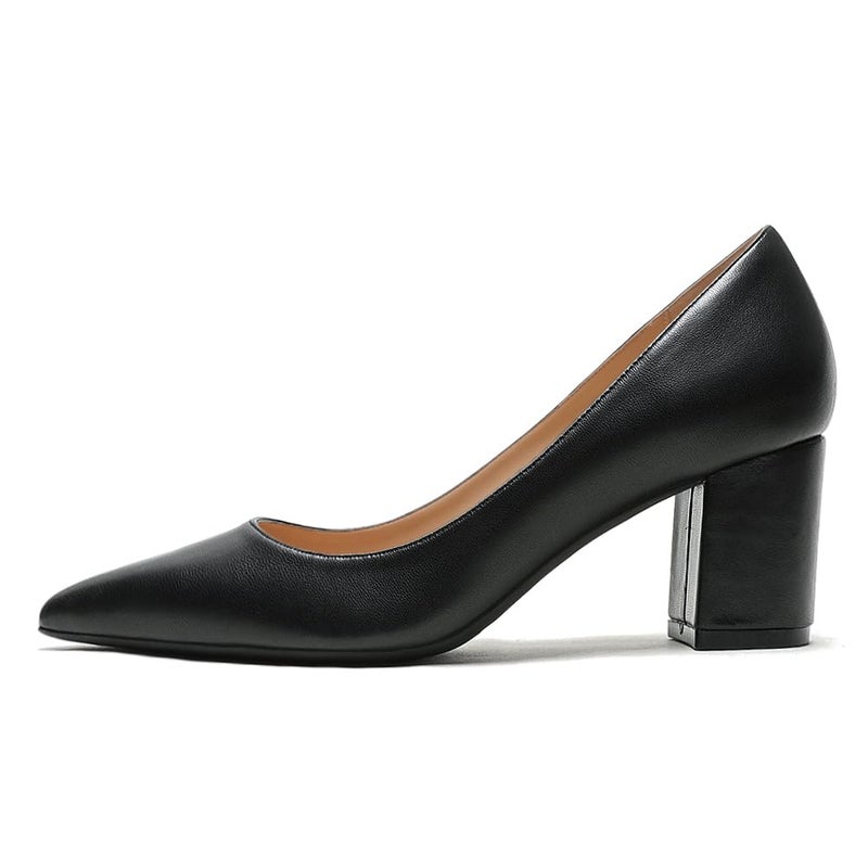 JOY IN LOVE Pumps for Women Chunky Heels Comfortable Block Heel Work Dress Pump Shoes Black Matte 10US - Image 1