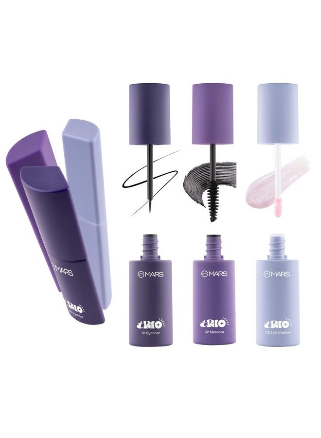 MARS TRIO Treat 3-IN-1 Eye Makeup Kit with Eyeliner, Mascara & Eyeshadow (24.50gm) | Travel Friendly Design | Long-Lasting | Versatile | Effortles Application - Image 1