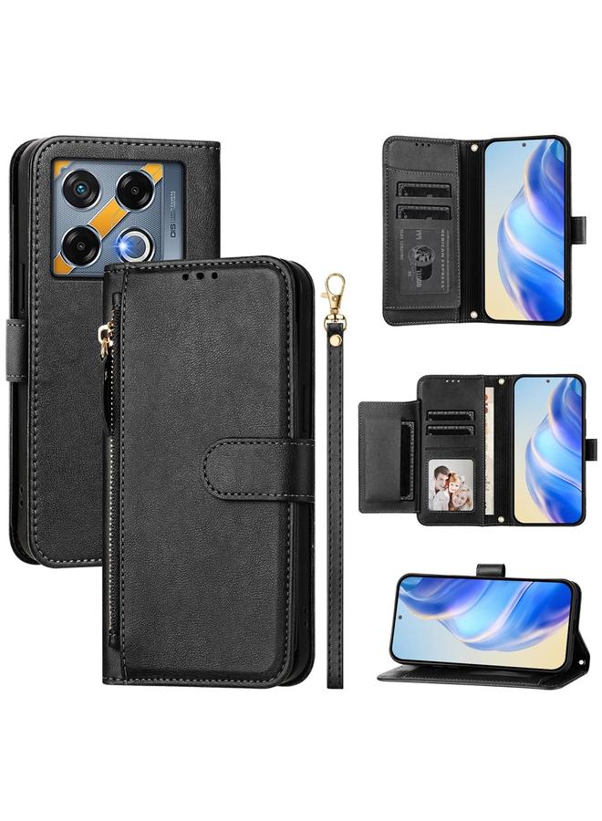 اس-توب جراب لهاتف Infinix GT 20 Pro 5G مزود بفتحات بطاقات متعددة وسحاب ومحفظة جلدية للهاتف - Image 1