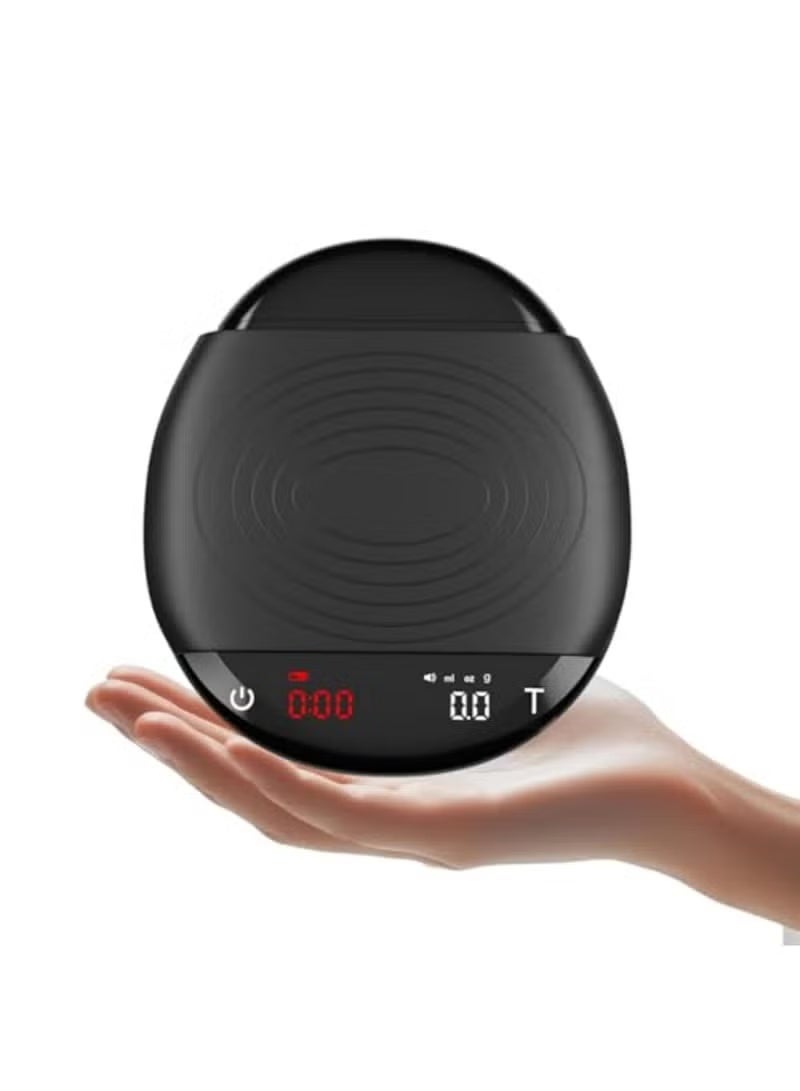 Digital Coffee Scale with Timer, 2kg/0.1g Precision Smart Espresso Scale, Rechargeable USB Kitchen Weight Scale for Pour Over, Food, Baking, Cooking, Milk, Tea, Espresso Shot Timing (Black) - Image 1