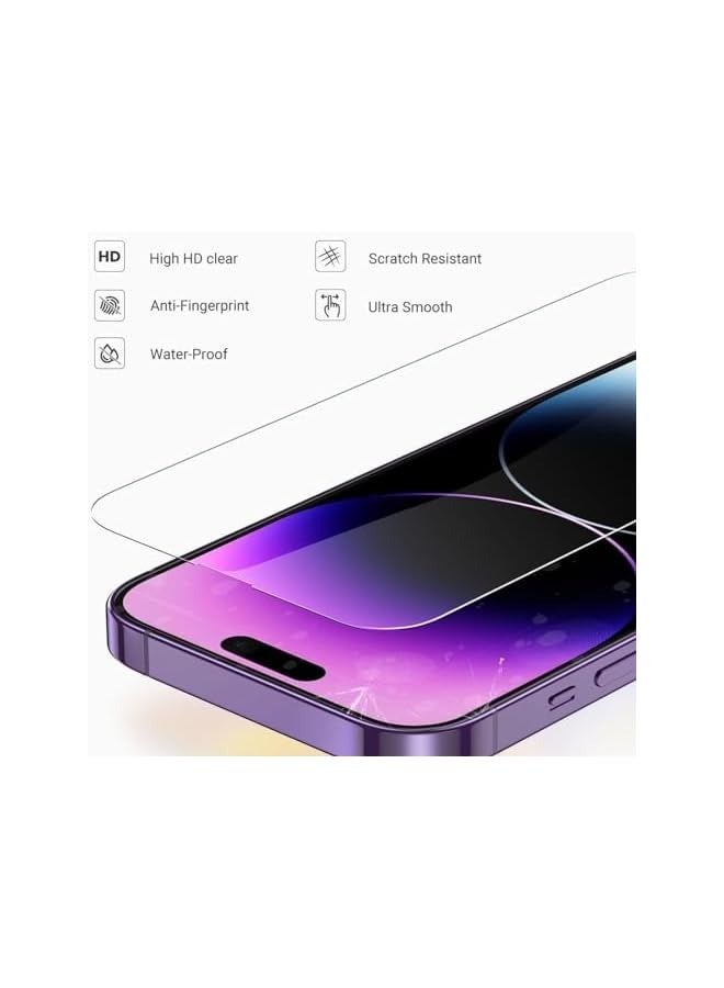PROMASS Clear Screen Protector Comptabile for iPhone 15 Pro Max, 9H Tempered Glass and Easy Installation. Bubble free, Anti-spy and Scratch Resistant. - Image 3