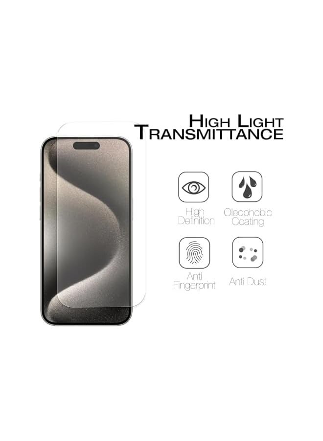 PROMASS Clear Screen Protector Comptabile for iPhone 15 Pro Max, 9H Tempered Glass and Easy Installation. Bubble free, Anti-spy and Scratch Resistant. - Image 5