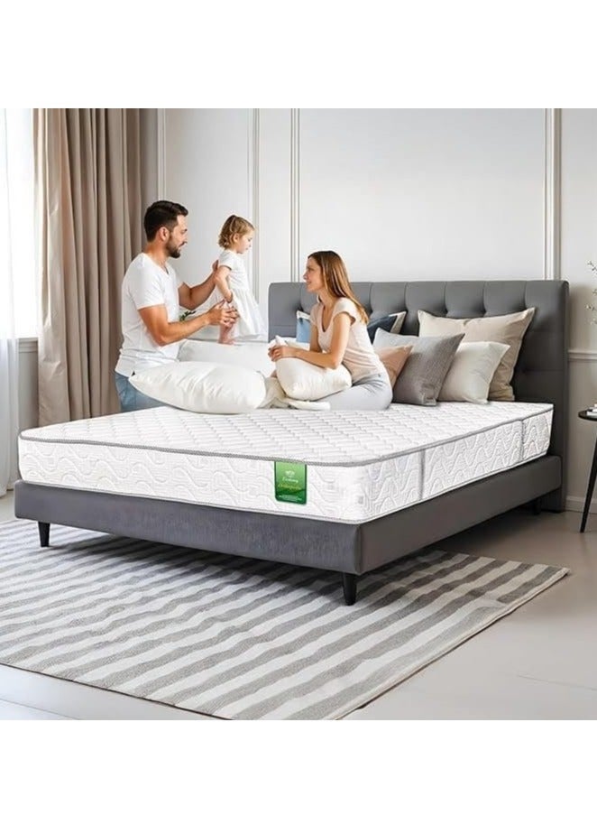EASELIVING Super King Size Orthopedic Mattress - 24 cm Medium Firm Mattress with Breathable Fabric | Reversible Bonnell Spring Ortho Mattress with Pressure Relief for All Sleepers | 3-Year Warranty (200 x 200 cm) - Image 1