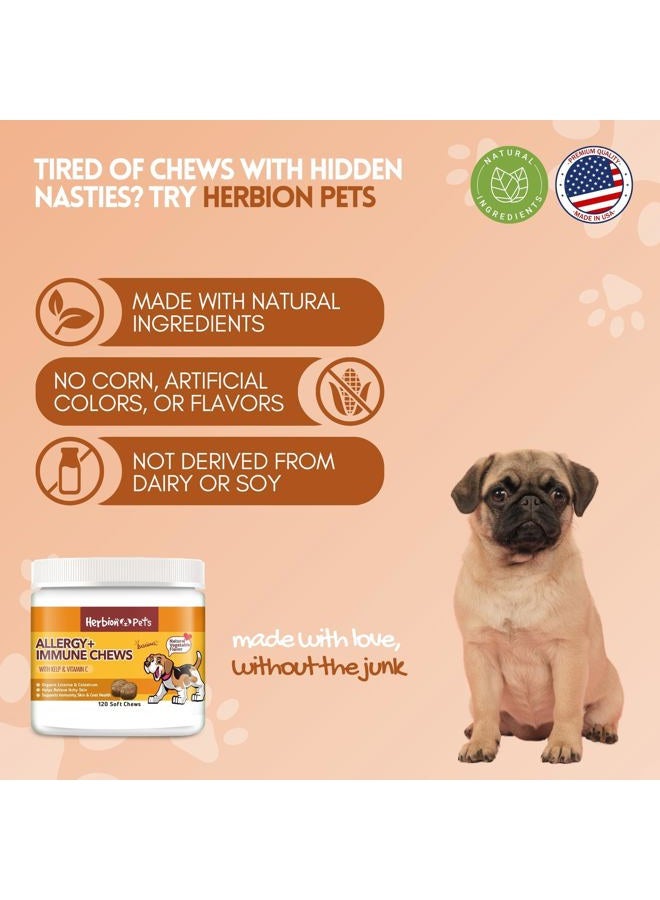 Herbion Pets Allergy + Immune Chews with Kelp & Vitamin C, 120 Soft Chews, Supports Immunity, Skin & Coat Health, Relieves Itchy Skin, Made in USA, Natural Vegetable Flavor, for Dogs 12 Weeks+, Pack 1 - Image 5