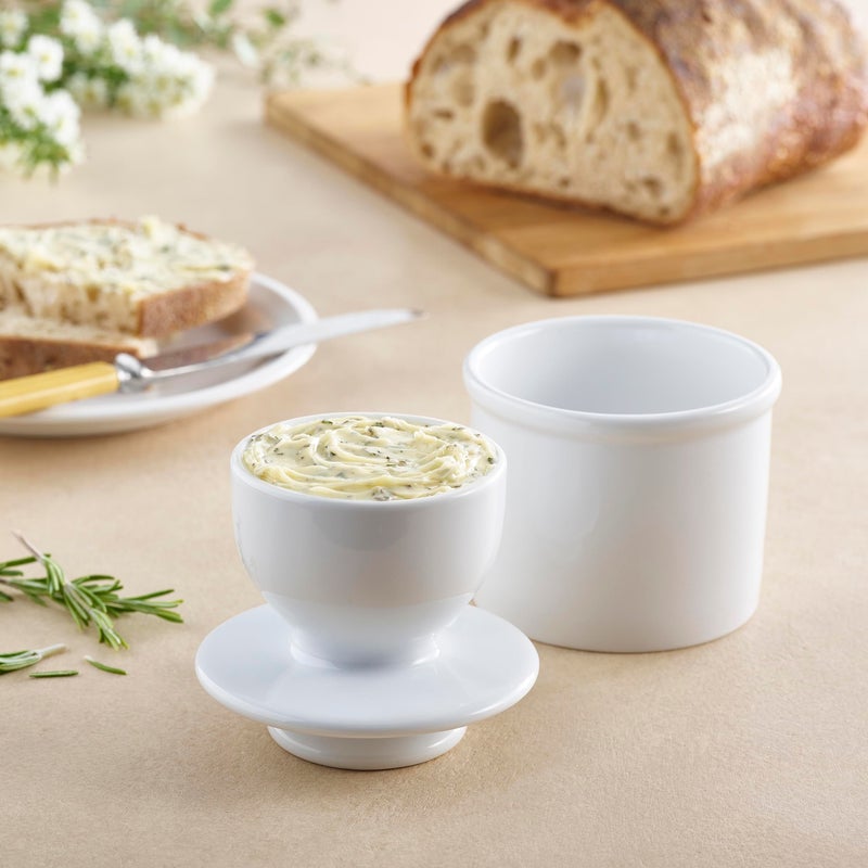 Butter Bell - The Original Butter Bell Crock by L. Tremain, a Countertop French Ceramic Butter Dish Keeper for Spreadable Butter, French Ceramic Butter Dish Keeper, Specialty - Classic White - Image 3
