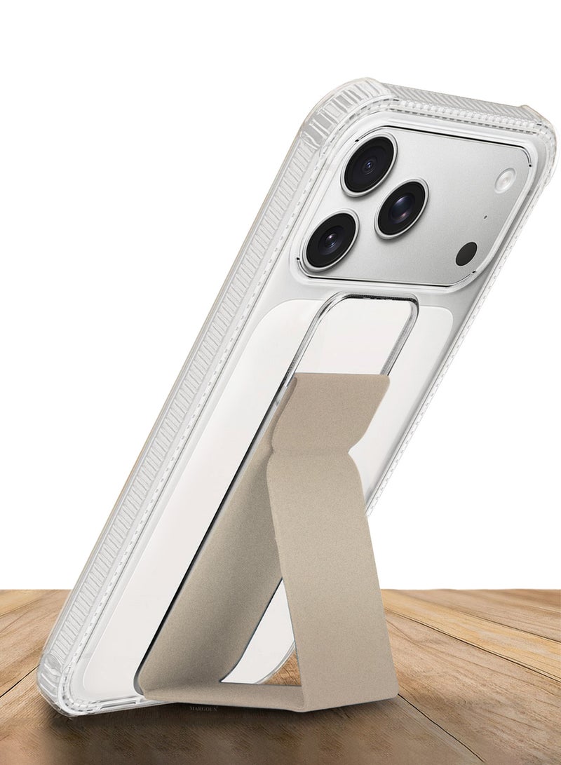 CATANES Finger Grip Clear Case Cover for iPhone 17 Pro- Kickstand Car Magnetic Holder Multi-function Protective Two-in-one Case - Golden - Image 2