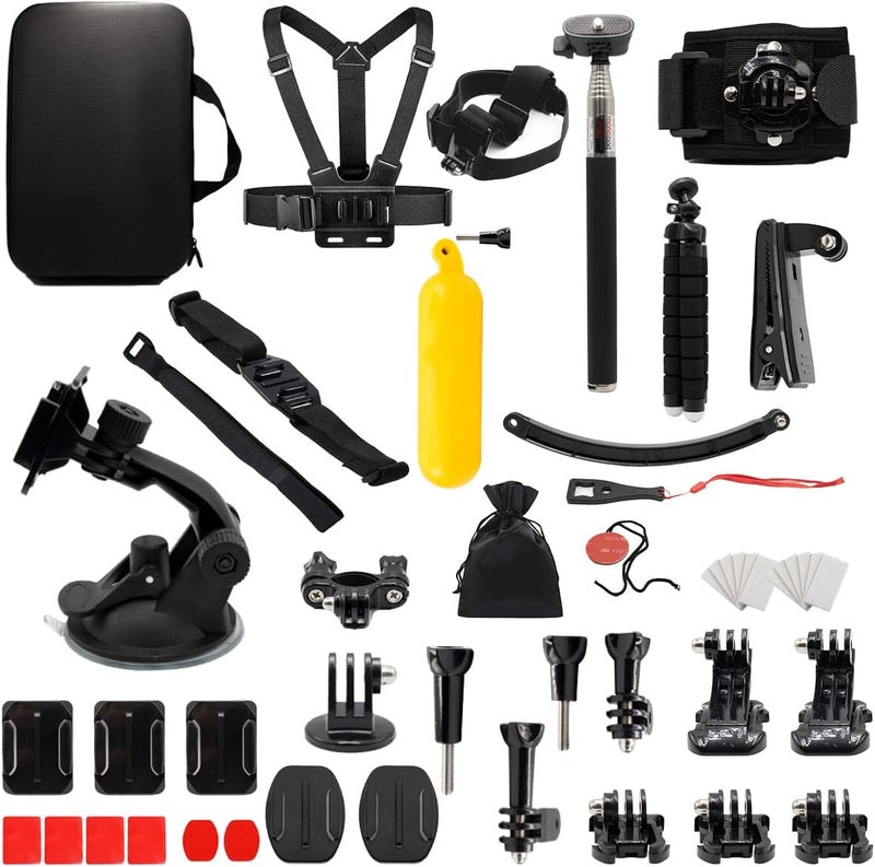 MMOBIEL 50in1 Action Camera Accessory Kit Compatible with GoPro Hero 11 10 9 8 7 6 5 4 GoPro Max Fusion DJI Osmo Action AKASO Insta 360 etc  Incl Action Camera Head Mount Tripod and More - Image 1