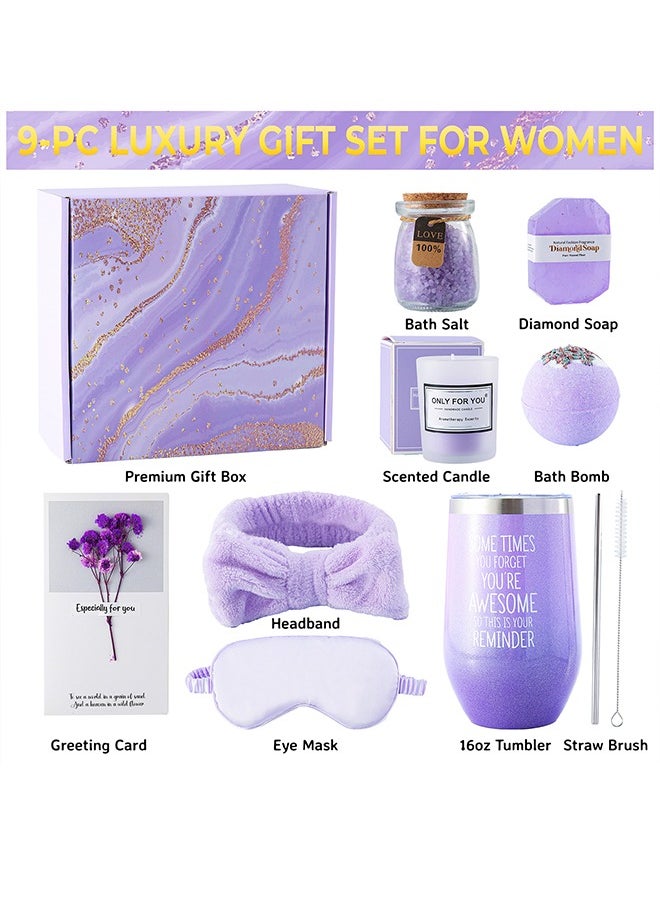 XiuWoo Gifts Basket for Women - Birthday Gifts for Women, Relaxing Spa Gift Basket Set, Unique Gift Ideas for Women, Gifts for Mom Sister Best Friend Wife, Coworker Teacher Nurse Gifts for Women  - Image 2
