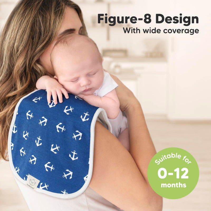 KeaBabies Organic Burp Cloths Baby Boy & Girl - 5-Pack Super Absorbent Cotton Burping Cloths for Babies, Soft & Plush Newborn Spit Up Rags, Infant Towels for Milk Spit Up, Unisex, Large 21" x 10" (Adventurer) - Image 3