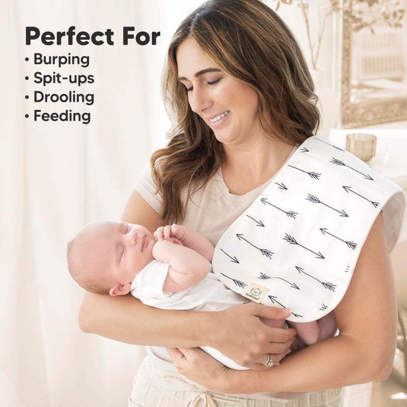 KeaBabies Organic Burp Cloths Baby Boy & Girl - 5-Pack Super Absorbent Cotton Burping Cloths for Babies, Soft & Plush Newborn Spit Up Rags, Infant Towels for Milk Spit Up, Unisex, Large 21" x 10" (Adventurer) - Image 5