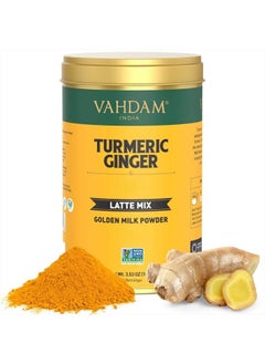 VAHDAM , Turmeric Ginger Latte Mix (40 Cups, 3.53oz) Caffeine-Free, Non-GMO, Gluten Free | Golden Milk Powder With Curcumin, Black Pepper & Ginger | Brew Hot/Iced Tea Or Turmeric Latte  - Image 2