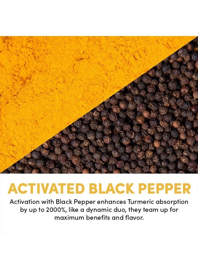Vahdam مزيج لاتيه الكركم والزنجبيل (40 كوبًا، 3.53 أونصة) خالٍ من الكافيين وغير معدّل وراثيًا وخالٍ من الجلوتين | مسحوق حليب ذهبي مع الكركمين والفلفل الأسود والزنجبيل | اصنع شايًا ساخنًا/مثلجًا أو لاتيه الكركم - Image 3