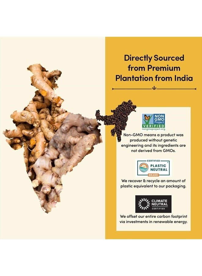 Vahdam مزيج لاتيه الكركم والزنجبيل (40 كوبًا، 3.53 أونصة) خالٍ من الكافيين وغير معدّل وراثيًا وخالٍ من الجلوتين | مسحوق حليب ذهبي مع الكركمين والفلفل الأسود والزنجبيل | اصنع شايًا ساخنًا/مثلجًا أو لاتيه الكركم - Image 4